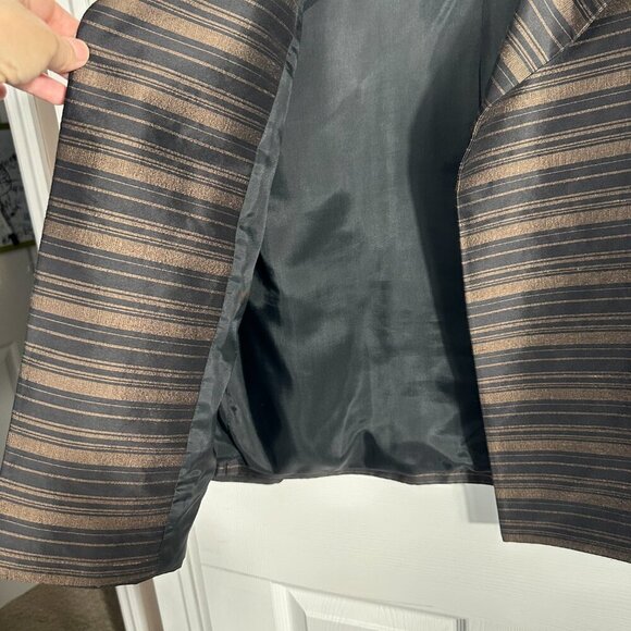 Linda Allard Ellen Tracy 100% silk open front jacket, size 12, textured - Picture 4 of 11